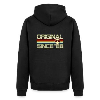 Seit 88 - Unisex Premium Bio Zip Hoodie - Schwarz - Hinten - Nico (187cm)