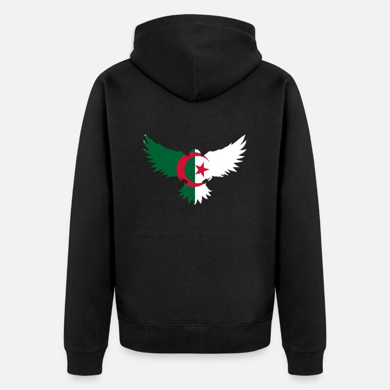 Aigle algérien - idée cadeau Algérie - Veste à capuche bio Premium Unisexe - noir