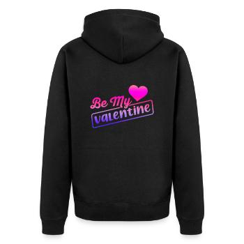 Liebe mich Valentinstag Alles Gute zum Valentinstag Valentinstag - Unisex Premium Bio Zip Hoodie - Schwarz - Hinten - Nico (187cm)