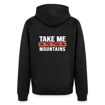 klettern bergwandern bergfex - Unisex Premium Bio Zip Hoodie - Schwarz - Hinten - Nico (187cm)