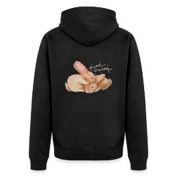 Lapins câlins - Veste à capuche bio Premium Unisexe - noir - Dos - Nico (187cm)