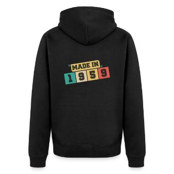 1959 Birthday 1959 Born in 1959 Birthday - Unisex Premium Organic Zip Hoodie - black - Back - Nico (187cm)