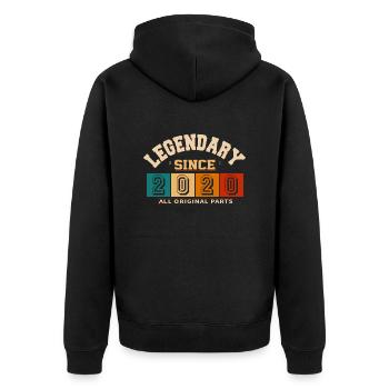 Legendary since 2020 vintage rétro anniversaire - Veste à capuche bio Premium Unisexe - noir - Dos - Nico (187cm)