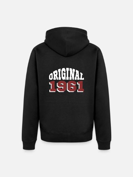 Original 1961 - Unisex Premium Bio Zip Hoodie - Schwarz