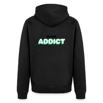 Plant addict - Unisex Premium Bio Zip Hoodie - Schwarz - Hinten - Nico (187cm)