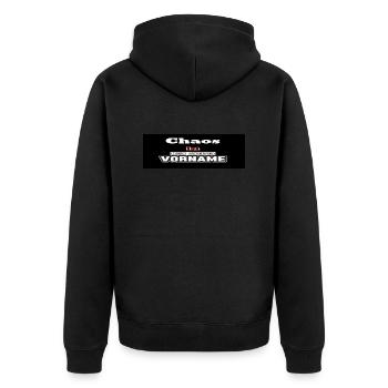 Chaos - Unisex Premium Bio Zip Hoodie - Schwarz - Hinten - Nico (187cm)