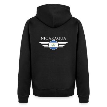 J’aime le Nicaragua, T-shirt design de style élégance - Veste à capuche bio Premium Unisexe - noir - Dos - Nico (187cm)