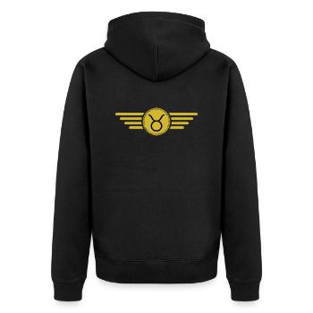 Signe du zodiaque Taureau, design exclusif de t-shirt - Veste à capuche bio Premium Unisexe - noir - Dos - Nico (187cm)