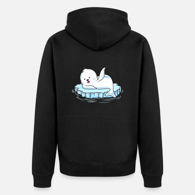 Bande dessinée Seal Ice Floe - Veste à capuche bio Premium Unisexe - noir