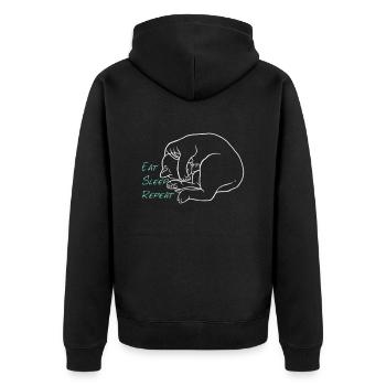Manger dormir répéter - Veste à capuche bio Premium Unisexe - noir - Dos - Nico (187cm)