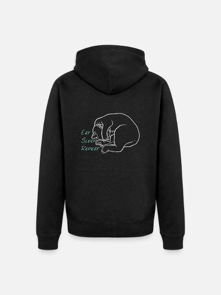 Eat sleep repeat - Unisex Premium Organic Zip Hoodie - black