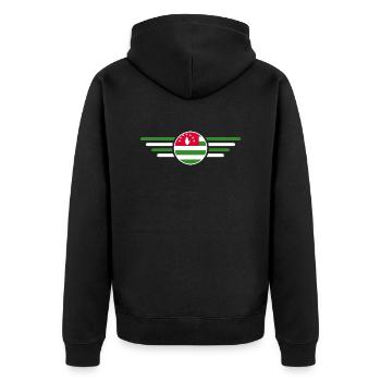 I Love Abkhazia, Elegance Style Design T-Shirt - Unisex Premium Organic Zip Hoodie - black - Back - Nico (187cm)