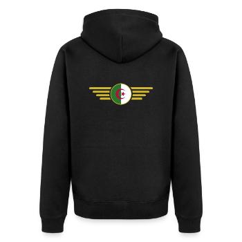 I Love Algeria, Elegance Style Design T-Shirt - Unisex Premium Organic Zip Hoodie - black - Back - Nico (187cm)
