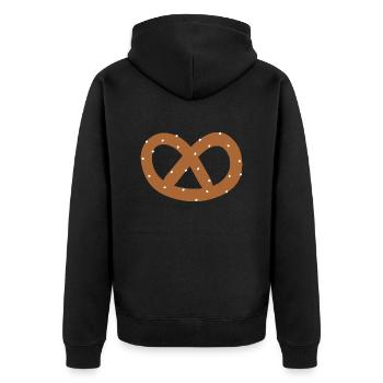 Pretzel - Unisex Premium Organic Zip Hoodie - black - Back - Nico (187cm)