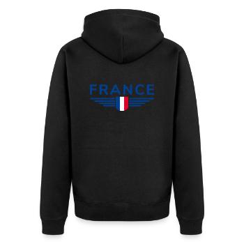I Love France Elegance Style Design Outfits - Unisex Premium Organic Zip Hoodie - black - Back - Nico (187cm)