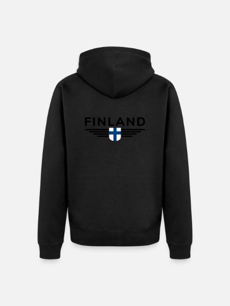 Finland T-Shirt Design – Nordic Style & Nature - Unisex Premium Organic Zip Hoodie - black