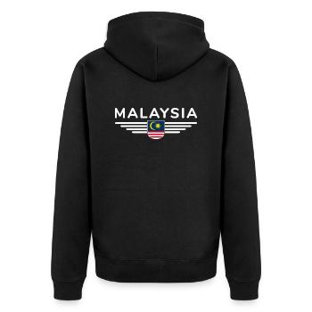 Malaisie Fan Outfit T Shirt Design - Veste à capuche bio Premium Unisexe - noir - Dos - Nico (187cm)