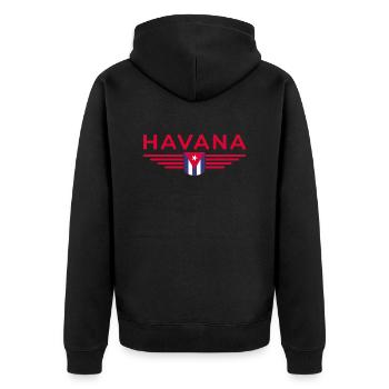 Style Havane – Parfait pour les fans - Veste à capuche bio Premium Unisexe - noir - Dos - Nico (187cm)