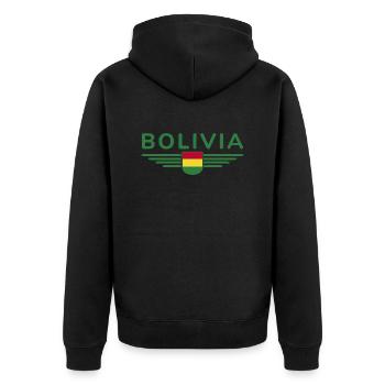J’aime la Bolivie, T-shirt design de style élégance - Veste à capuche bio Premium Unisexe - noir - Dos - Nico (187cm)