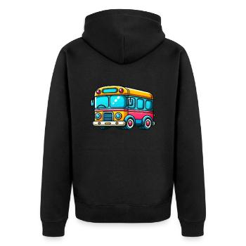 Bande dessinée de bus - Veste à capuche bio Premium Unisexe - noir - Dos - Nico (187cm)