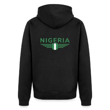 Nigeria Design – Show your love for the country - Unisex Premium Organic Zip Hoodie - black - Back - Nico (187cm)