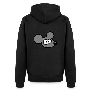 Mouse Mouse Cute Little Rat Rodent Funny Comic - Unisex Premium Organic Zip Hoodie - black - Back - Nico (187cm)