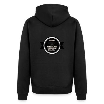 "The True Story Starter" - Unisex Premium Organic Zip Hoodie - black - Back - Nico (187cm)