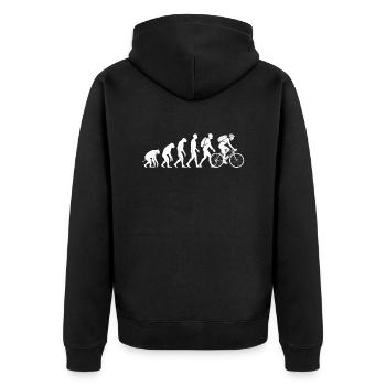 Evolution Radfahren Radfahren Biker Radfahren - Unisex Premium Bio Zip Hoodie - Schwarz - Hinten - Nico (187cm)