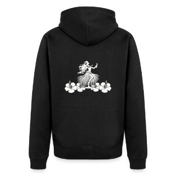 Hawaï Femme Hibiscus - Veste à capuche bio Premium Unisexe - noir - Dos - Nico (187cm)
