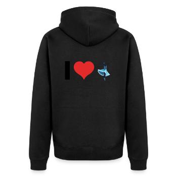 I love Ballett - Sports Sticker - Unisex Premium Bio Zip Hoodie - Schwarz - Hinten - Nico (187cm)