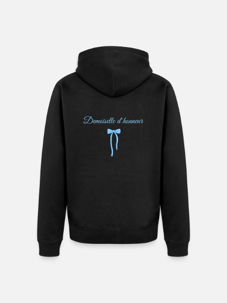 Blue Bow Bridesmaid - Unisex Premium Organic Zip Hoodie - black