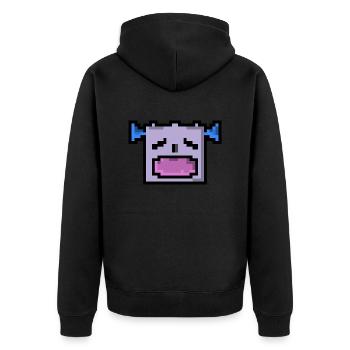 Pixel LOL - Unisex Premium Bio Zip Hoodie - Schwarz - Hinten - Nico (187cm)