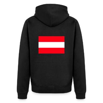 Österreich - Unisex Premium Bio Zip Hoodie - Schwarz - Hinten - Nico (187cm)