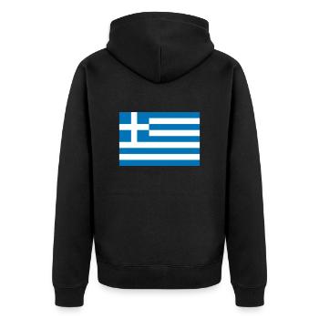 greece - Unisex Premium Organic Zip Hoodie - black - Back - Nico (187cm)