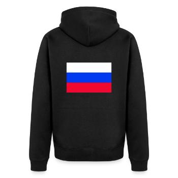 Russland - Unisex Premium Bio Zip Hoodie - Schwarz - Hinten - Nico (187cm)