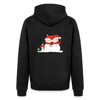Christmas snowmen. - Veste à capuche bio Premium Unisexe - noir - Dos - Nico (187cm)