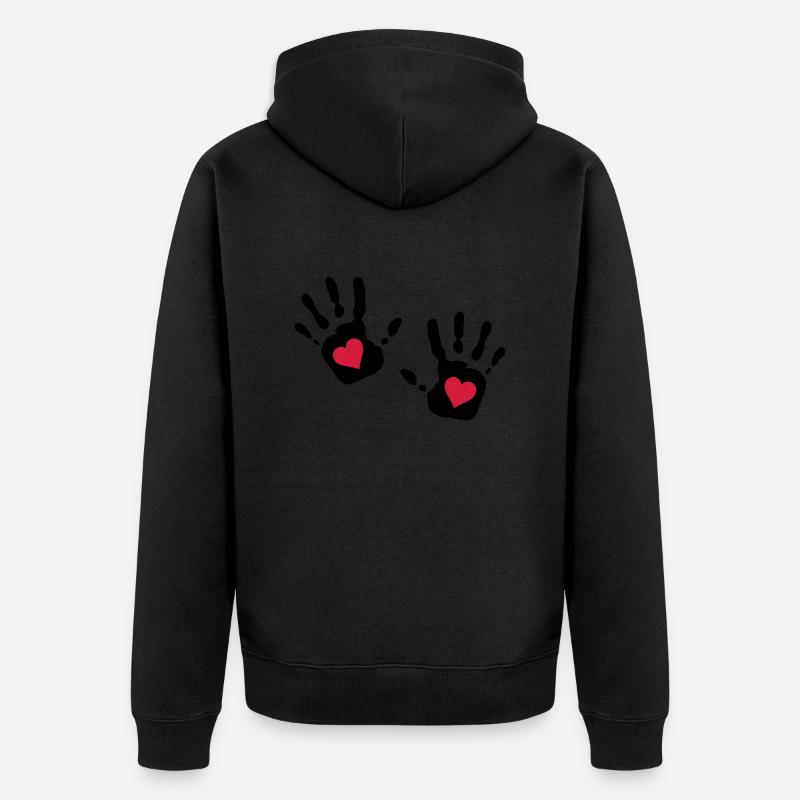 heartcutout2_2c - Unisex Premium Bio Zip Hoodie - Schwarz