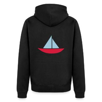 Boot - Unisex Premium Bio Zip Hoodie - Schwarz - Hinten - Nico (187cm)