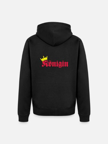Königin - Unisex Premium Bio Zip Hoodie - Schwarz