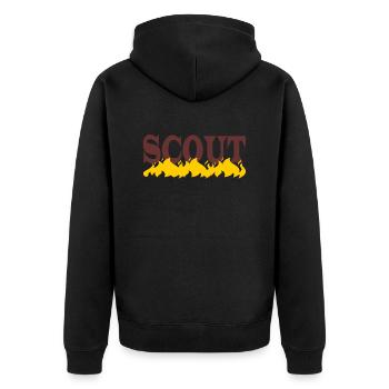 Pfadfinder Shirt • Scout Camp • Geschenk - Unisex Premium Bio Zip Hoodie - Schwarz - Hinten - Nico (187cm)