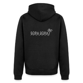 Bora Bora - Unisex Premium Bio Zip Hoodie - Schwarz - Hinten - Nico (187cm)