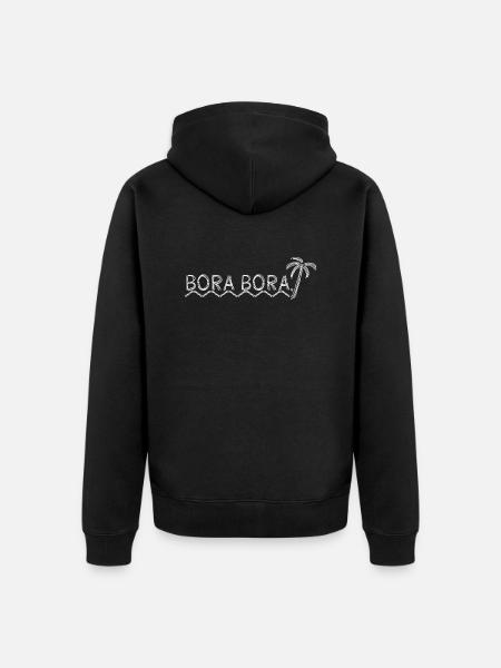 Bora Bora - Unisex Premium Organic Zip Hoodie - black