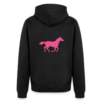 cheval de paillettes - Veste à capuche bio Premium Unisexe - noir - Dos - Nico (187cm)