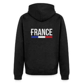 France drapeau bleu blanc rouge B - Veste à capuche bio Premium Unisexe - noir - Dos - Nico (187cm)