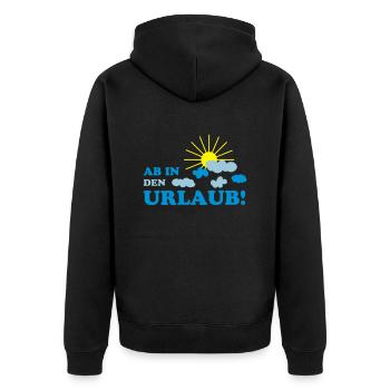 ab_in_den_urlaub - Unisex Premium Bio Zip Hoodie - Schwarz - Hinten - Nico (187cm)