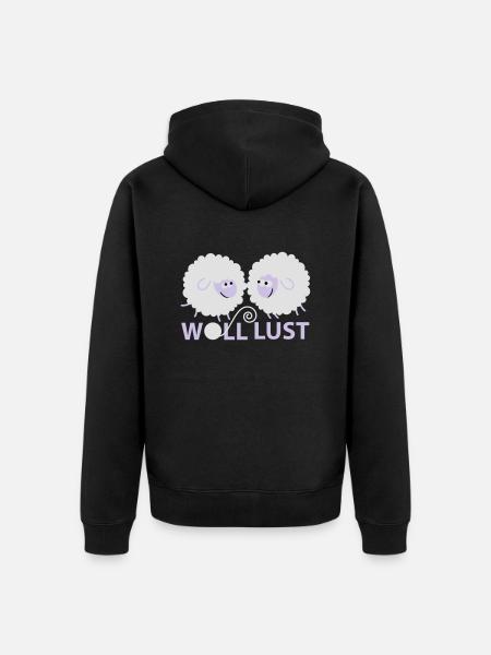 Woll Lust - Unisex Premium Bio Zip Hoodie - Schwarz