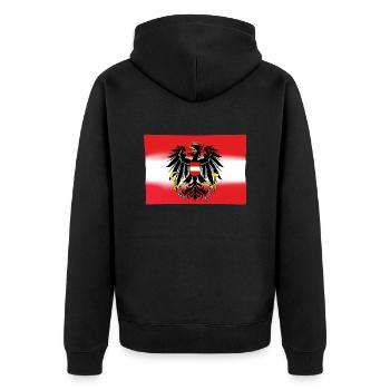 Austria flag with eagle - Unisex Premium Organic Zip Hoodie - black - Back - Nico (187cm)
