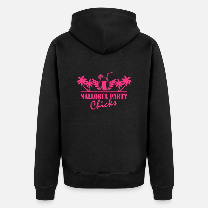 mallorca_party_chicks_01 - Unisex Premium Bio Zip Hoodie - Schwarz