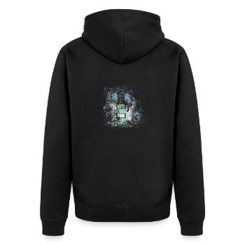Electric guitar - Unisex Premium Organic Zip Hoodie - black - Back - Nico (187cm)