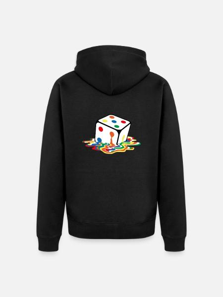 Melting game cube - Unisex Premium Organic Zip Hoodie - black